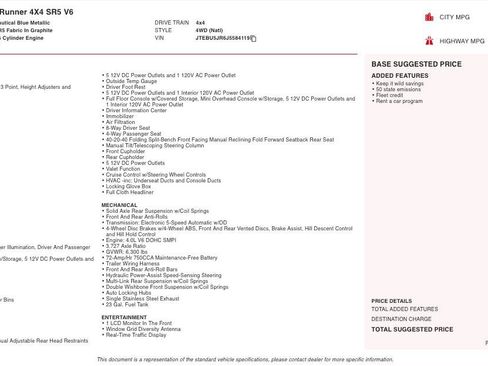 Used 2018 Toyota 4Runner SR5 AWD/4WD image 2