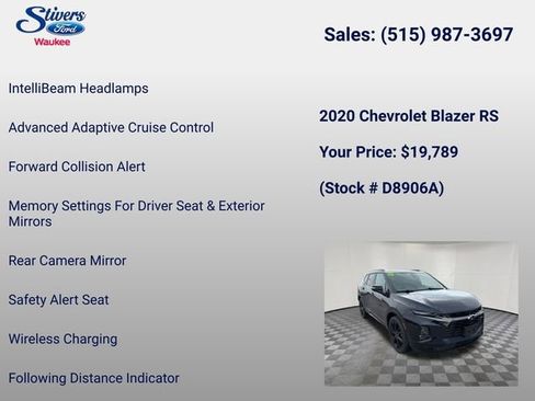 Used 2020 Chevrolet Blazer RS FWD image 28