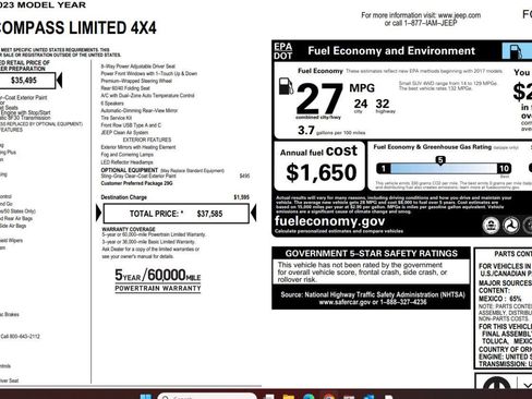 Used 2023 Jeep Compass Limited AWD/4WD image 4