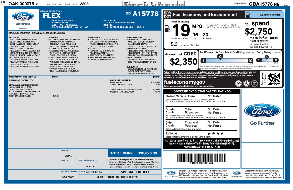 Used 2016 Ford Flex SE FWD image 2