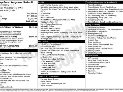 New 2024 Jeep Grand Wagoneer Series II w/ Quick Order Packagew 28T image 15