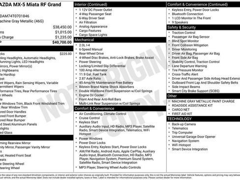 New 2026 MAZDA MX-5 Miata RF Grand Touring image 22