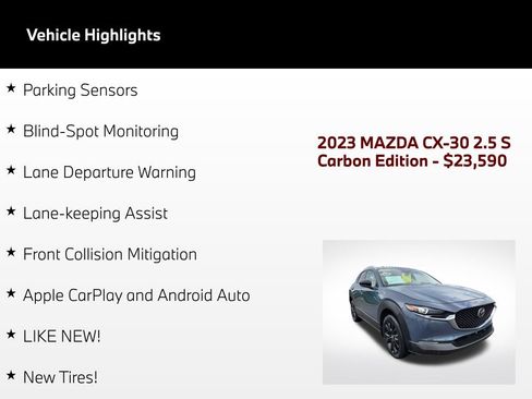 Used 2023 MAZDA CX-30 AWD 2.5 S w/ Preferred Package image 50