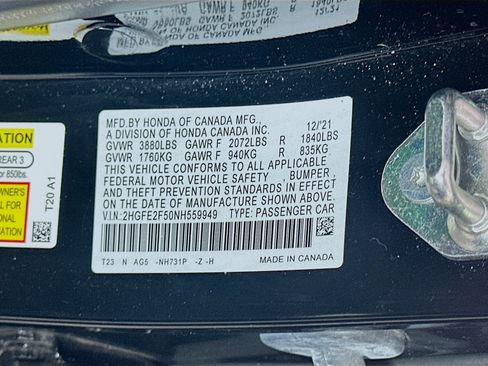 Certified 2022 Honda Civic Sport image 33