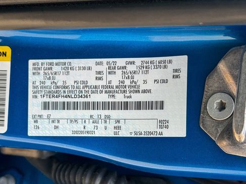 Used 2022 Ford Ranger Lariat w/ Equipment Group 501A High image 18