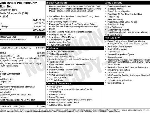 Used 2023 Toyota Tundra Platinum w/ Advanced Package AWD/4WD image 13