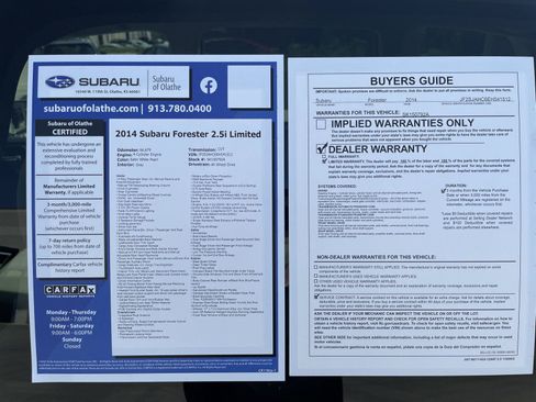 Used 2014 Subaru Forester 2.5i Limited w/ Popular Package #2 AWD/4WD image 31