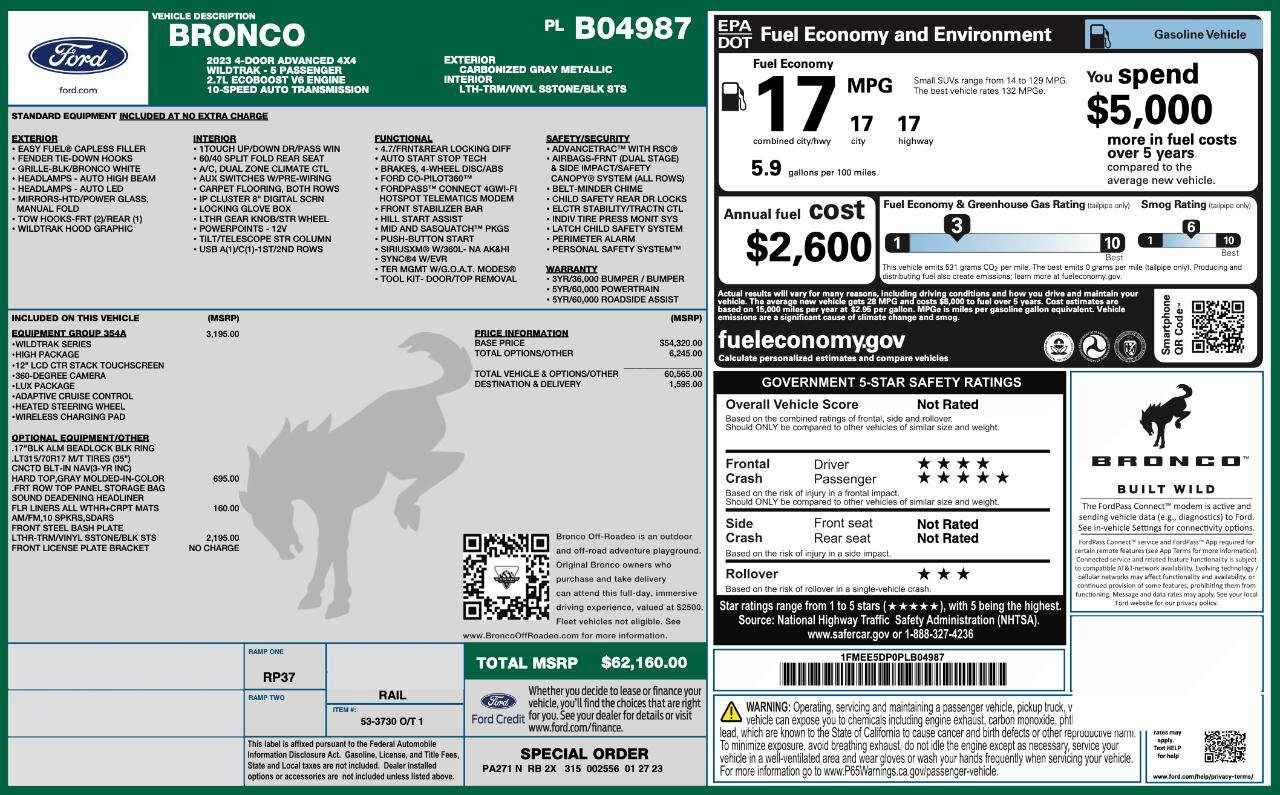 Used 2023 Ford Bronco Wildtrak AWD/4WD image 10