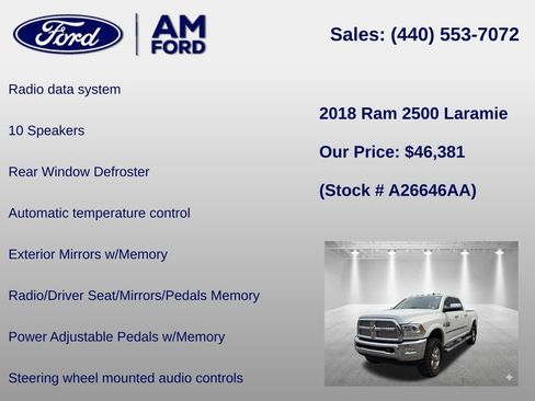 Used 2018 RAM 2500 Laramie w/ Convenience Group AWD/4WD image 18
