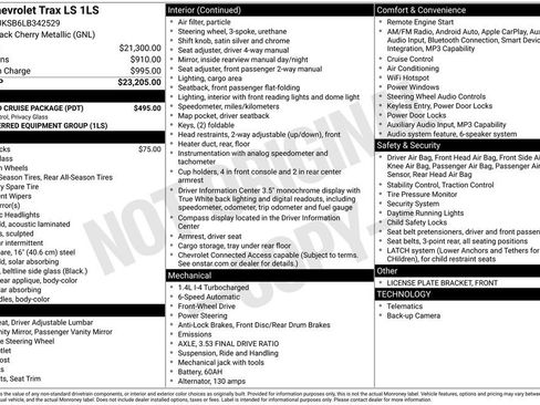 Used 2020 Chevrolet Trax LS w/ Tint and Cruise Package FWD image 2