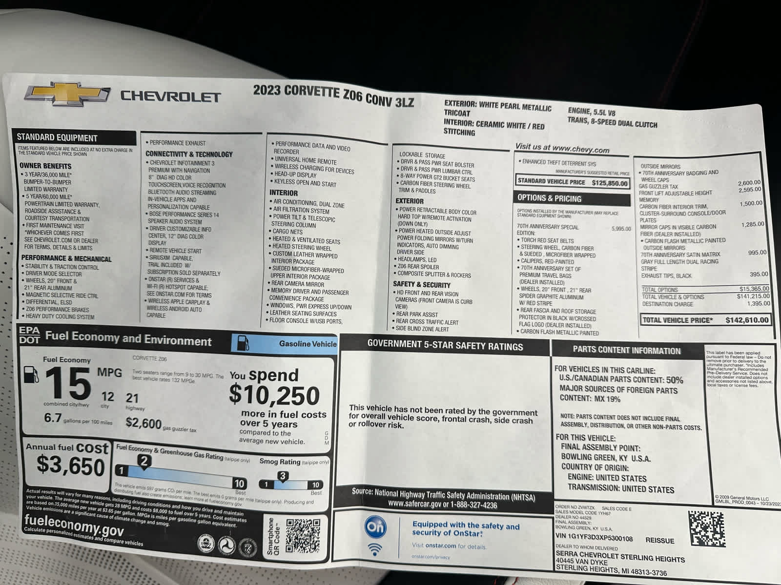 Used 2023 Chevrolet Corvette Z06 RWD image 41