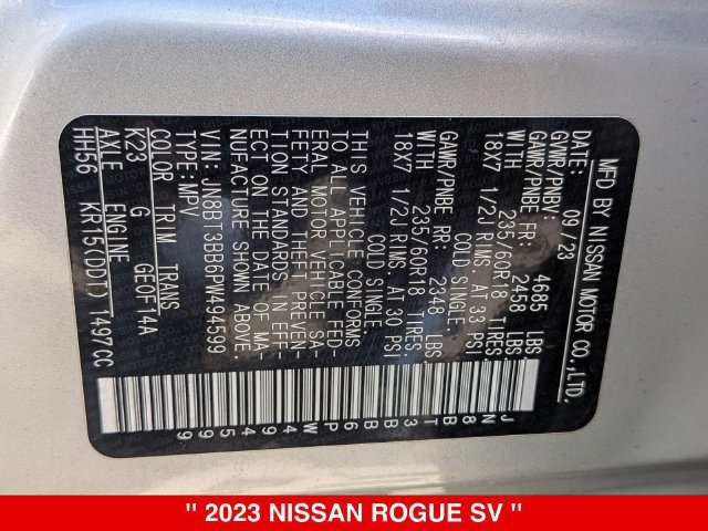 Certified 2023 Nissan Rogue SV AWD/4WD image 43