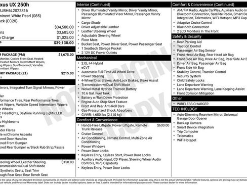 Used 2020 Lexus UX 250h w/ Premium Package image 1