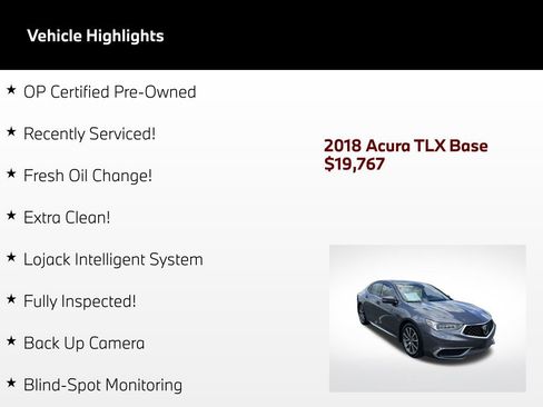 Used 2018 Acura TLX V6 w/ Technology Package FWD image 2