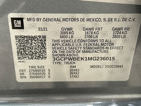 Certified 2021 Chevrolet Silverado 1500 Custom RWD image 36