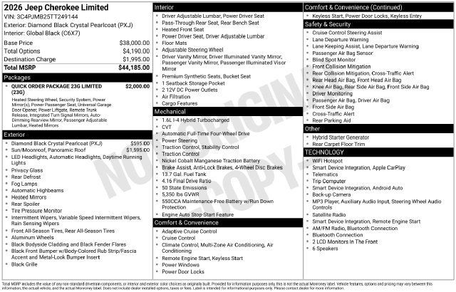 Used 2026 Jeep Cherokee Limited AWD/4WD image 31