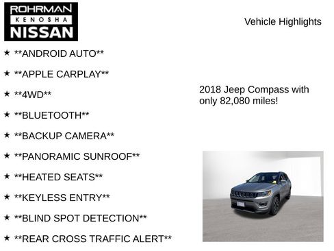 Used 2018 Jeep Compass Limited w/ Navigation Group AWD/4WD image 8
