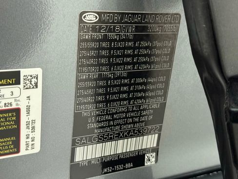 Used 2019 Land Rover Range Rover Long Wheelbase Supercharged image 62