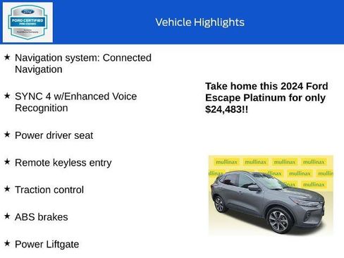 Certified 2024 Ford Escape Platinum AWD/4WD image 18
