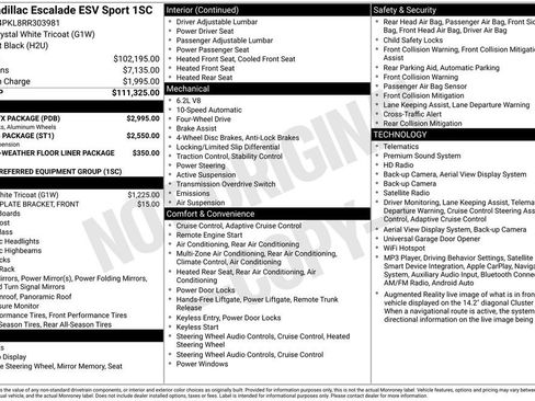 Used 2024 Cadillac Escalade ESV Sport w/ LPO, ONYX Package AWD/4WD image 16