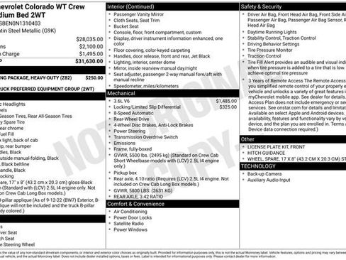 Used 2022 Chevrolet Colorado W/T RWD image 16