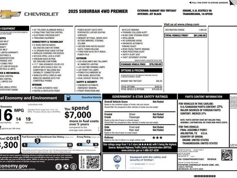 Used 2025 Chevrolet Suburban Premier AWD/4WD image 2