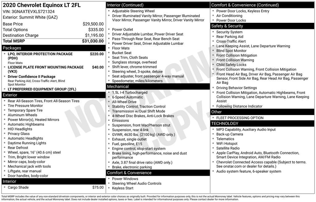 Used 2020 Chevrolet Equinox LT AWD/4WD image 40