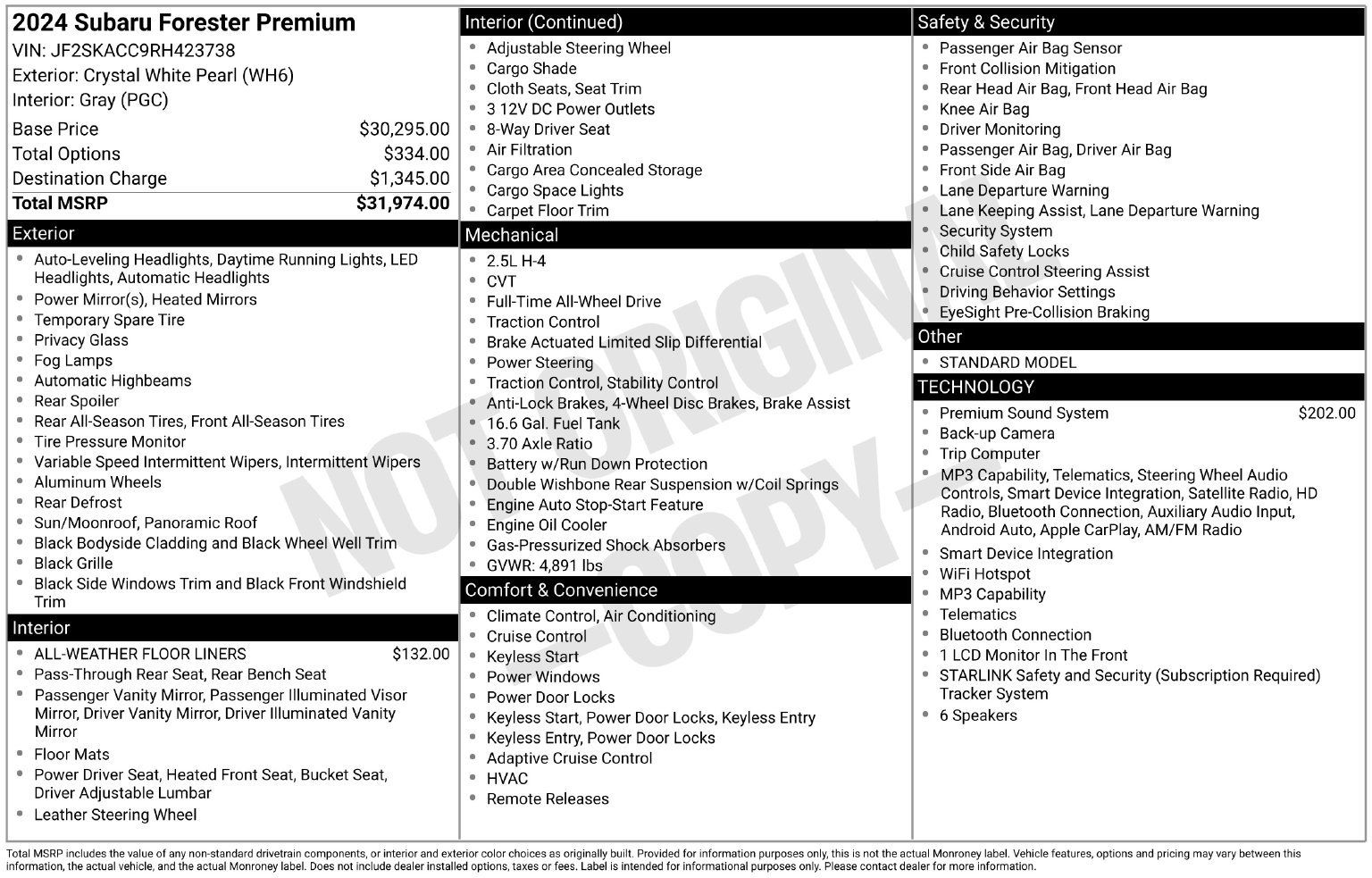 Certified 2024 Subaru Forester Premium AWD/4WD image 34