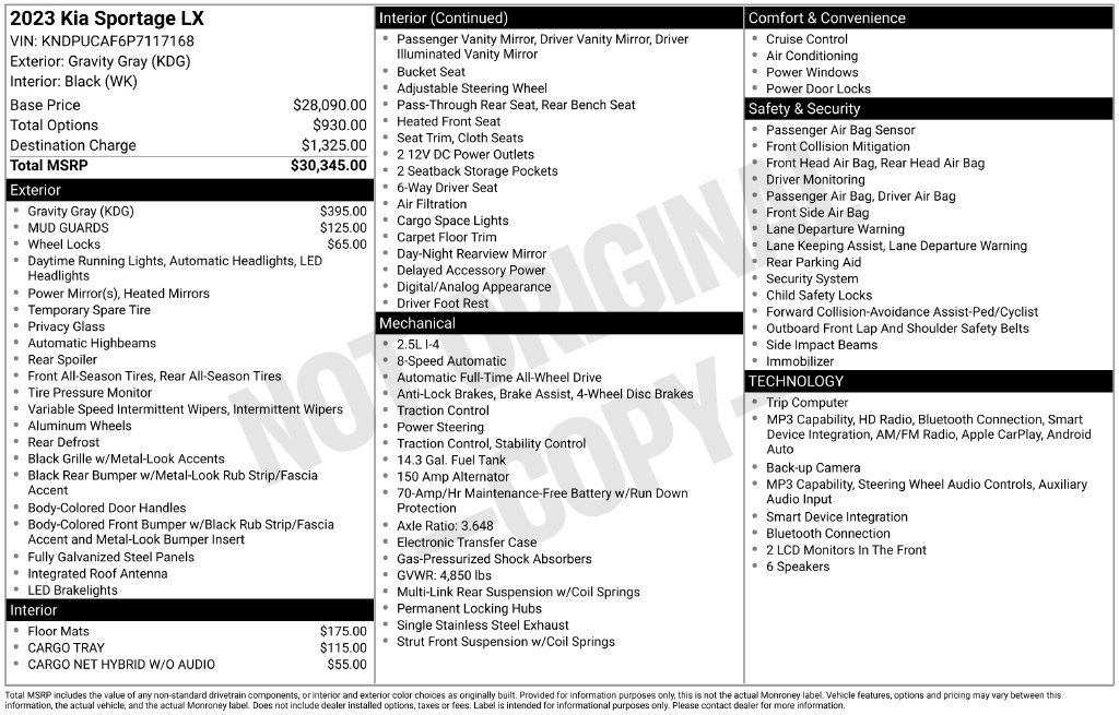 Certified 2023 Kia Sportage LX AWD/4WD image 34