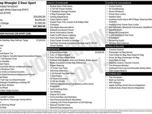 New 2026 Jeep Wrangler Sport AWD/4WD image 24