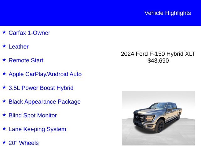Used 2024 Ford F150 XLT w/ Equipment Group 302A MID AWD/4WD image 2