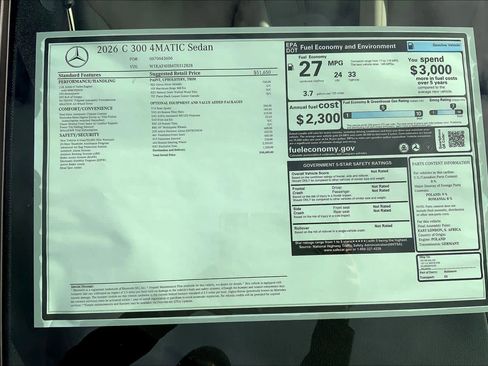 New 2026 Mercedes-Benz C 300 4MATIC Sedan image 26