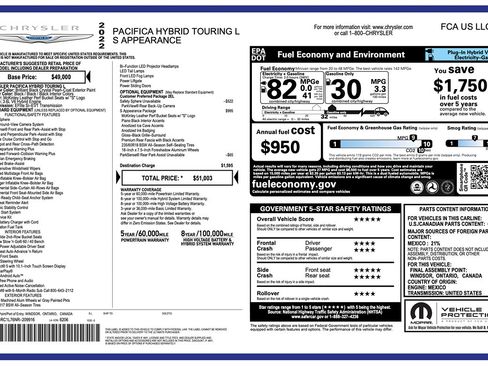 Used 2022 Chrysler Pacifica Touring-L w/ S Appearance Package FWD image 2