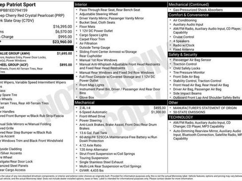 Used 2014 Jeep Patriot Sport w/ Power Value Group FWD image 1