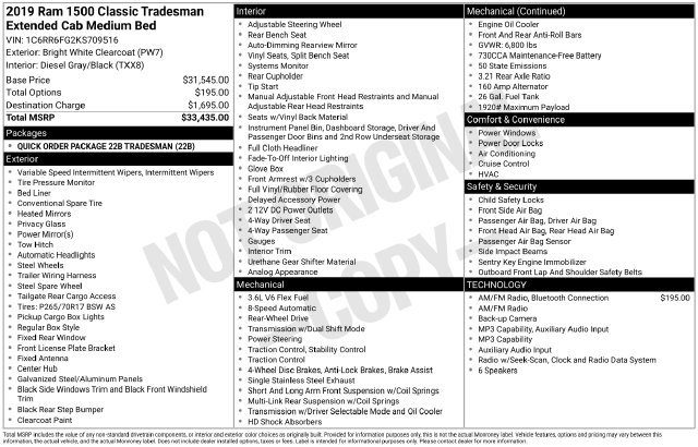 Used 2019 RAM 1500 Tradesman RWD image 2