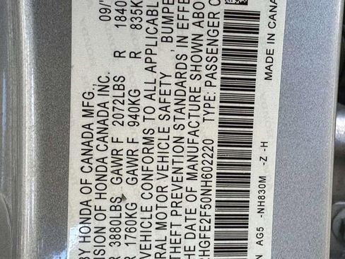 Certified 2022 Honda Civic Sport image 30