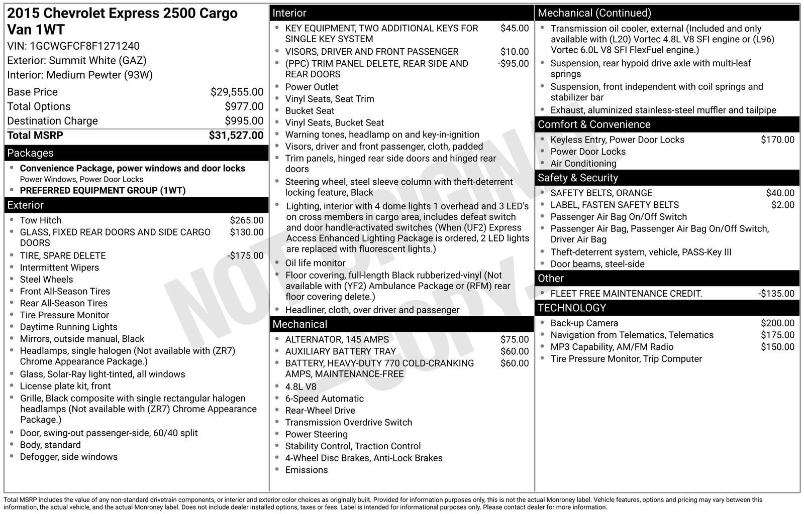 Used 2015 Chevrolet Express 2500 RWD image 4