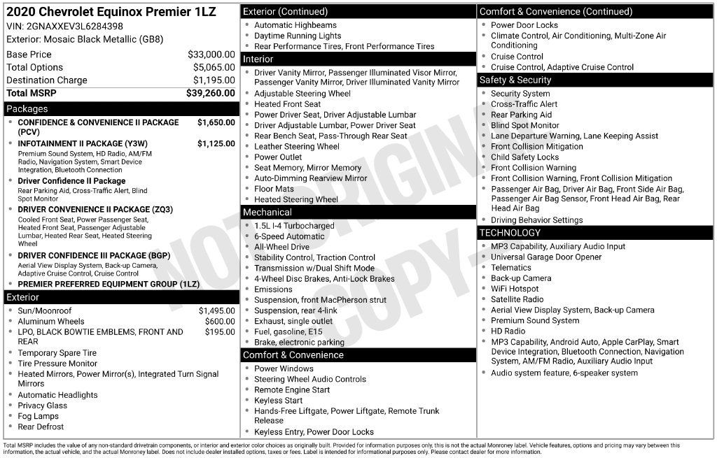 Used 2020 Chevrolet Equinox Premier AWD/4WD image 3