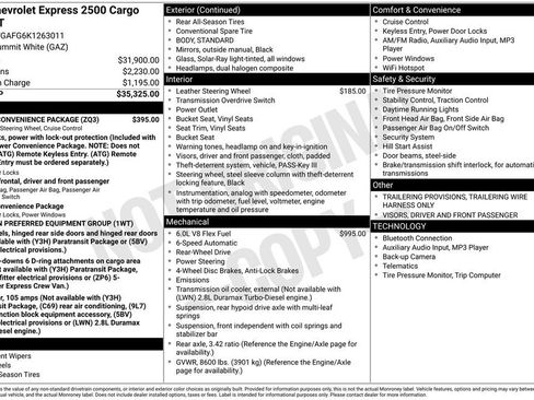 Used 2019 Chevrolet Express 2500 w/ Driver Convenience Package image 17