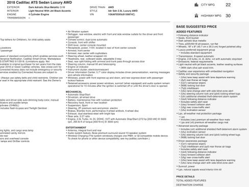 Used 2018 Cadillac ATS Luxury w/ Safety and Security Package image 3