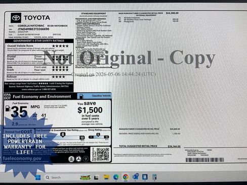 New 2026 Toyota Corolla SE FWD image 16