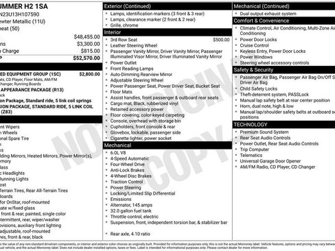 Used 2003 HUMMER H2 w/ Preferred Equipment Group AWD/4WD image 2