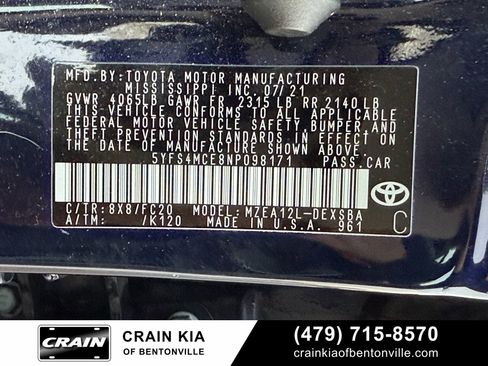 Used 2022 Toyota Corolla SE w/ Carpet Mat Package (TMS) image 30