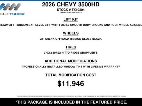 Used 2026 Chevrolet Silverado 3500 LTZ w/ LTZ Texas Edition AWD/4WD image 2