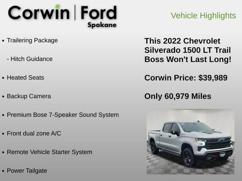 Used 2022 Chevrolet Silverado 1500 LT Trail Boss w/ LT Trail Boss Premium Package image 6