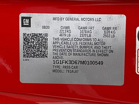 Used 2021 Chevrolet Camaro ZL1 w/ LPO, ZL1 Protection Package RWD image 99