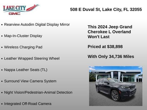 Used 2024 Jeep Grand Cherokee L Overland w/ Advanced Protech Group III AWD/4WD image 37