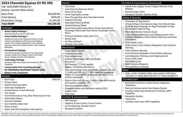 Certified 2024 Chevrolet Equinox EV RS FWD image 32