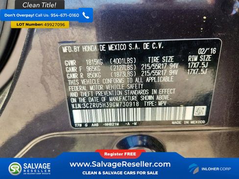 Used 2016 Honda HR-V LX image 17