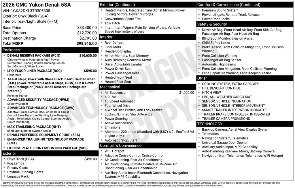 New 2026 GMC Yukon Denali w/ Denali Reserve Package AWD/4WD image 18